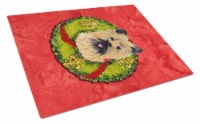 Carolines Treasures SC9081LCB Cairn Terrier Christmas Wreath Glass Cutting Boar