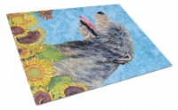 Carolines Treasures  SS4139LCB Irish Wolfhound in Summer Flowers Glass Cutting B