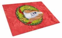 Carolines Treasures SS4215LCB Basset Hound Cristmas Wreath Glass Cutting Board