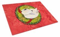 Curly Coated Retriever Cristmas Wreath Glass Cutting Board Large
