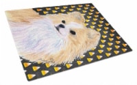 Chihuahua Candy Corn Halloween Portrait Glass Cutting Board Large
