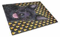 Australian Kelpie Candy Corn Halloween Portrait Glass Cutting Board Large