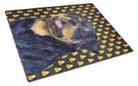 Rottweiler Candy Corn Halloween Portrait Glass Cutting Board Large
