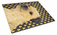 Border Terrier Candy Corn Halloween Portrait Glass Cutting Board Large