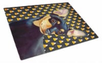 Min Pin Candy Corn Halloween Portrait Glass Cutting Board Large