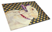 Labrador Yellow Candy Corn Halloween Portrait Glass Cutting Board Large