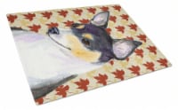 Carolines Treasures SS4338LCB Chihuahua Fall Leaves Portrait Glass Cutting Boar