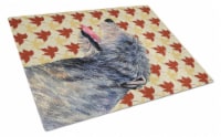 Irish Wolfhound Fall Leaves Portrait Glass Cutting Board Large