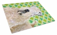 Wheaten Terrier Soft Coated St. Patrick's Day Shamrock Glass Cutting Board Large