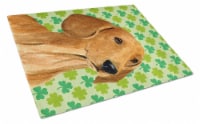 Dachshund St. Patrick's Day Shamrock Portrait Glass Cutting Board Large