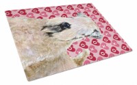 Wheaten Terrier Soft Coated Hearts Love Valentine's Glass Cutting Board Large