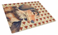 Carolines Treasures  LH9121LCB Dachshund Fall Leaves Portrait Glass Cutting Boar