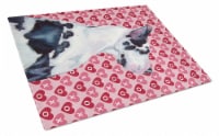 Great Dane Hearts Love and Valentine's Day Portrait Glass Cutting Board Large