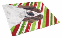 Welsh Springer Spaniel Candy Cane Holiday Christmas Glass Cutting Board Large