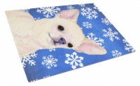 Chihuahua Winter Snowflakes Holiday Glass Cutting Board Large
