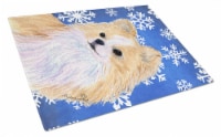 Chihuahua Winter Snowflakes Holiday Glass Cutting Board Large