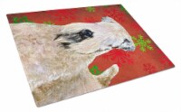 Wheaten Terrier Soft Coated Red Snowflakes Holiday Christmas Glass Cutting Board