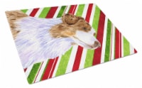 Australian Shepherd Candy Cane Holiday Christmas Glass Cutting Board Large