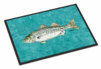 Carolines Treasures  8720MAT Striped Bass Fish Indoor or Outdoor Mat 18x27