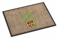 Carolines Treasures 8745MAT Christmas Tree Fleur de lis Doormat 18x27