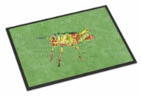 Carolines Treasures 8848MAT Grasshopper on Avacado Doormat 18x27