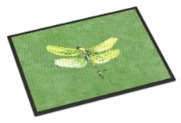 Carolines Treasures  8864MAT Dragonfly on Avacado Indoor or Outdoor Mat 18x27