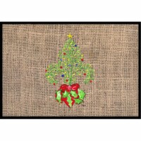 Carolines Treasures 8745JMAT Christmas Tree Fleur de lis Doormat 24x36
