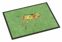 Carolines Treasures  8848JMAT Grasshopper on Avacado Indoor or Outdoor Mat 24x36