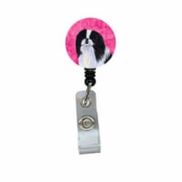 Carolines Treasures  Japanese Chin Retractable Badge Reel Or Id Holder With Clip