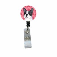 Carolines Treasures  Boston Terrier Retractable Badge Reel Or Id Holder With Clip