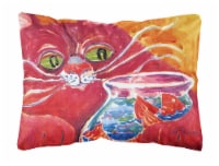 Carolines Treasures 6048PW1216 Big Red Cat at the fishbowl Canvas Fabric Decora