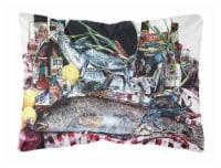 Fish and Beers from New Orleans Canvas Fabric Decorative Pillow