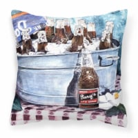 Carolines Treasures 1003PW1414 Barq's and old washtub Fabric Decorative Pillow