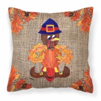 Thanksgiving Turkey Pilgram Fleur de lis Fabric Decorative Pillow