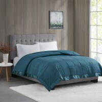 Gracie Mills Lightweight Down Alternative Blanket with Satin Trim - GRACE-3603 Teal King