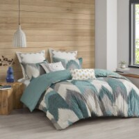 Gracie Mills Cotton Comforter Mini Set Aqua Full/Queen