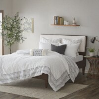 Gracie Mills Reversible Cotton Duvet Cover Set Gray Full/Queen