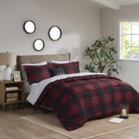 Gracie Mills Reversible Comforter Set with Bed Sheets - GRACE-13397 Red Plaid Twin