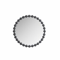 Gracie Mills Beaded Round Wall Mirror Black 27 Dia