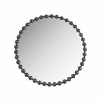 Gracie Mills Beaded Round Wall Mirror Black 36 Dia