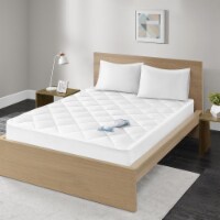 Gracie Mills 300 Thread Count Cotton Sateen Waterproof Mattress Pad White Queen