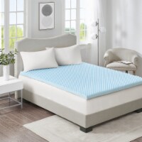 Gracie Mills All Season Reversible Cooling Mattress Topper - GRACE-7919 Blue Queen