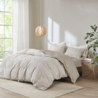 Gracie Mills 3 Piece Organic Cotton Oversized Duvet Cover Set Natural Full/Queen
