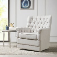 Gracie Mills Swivel Glider Chair Natural