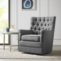 Gracie Mills Swivel Glider Chair Gray