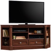 Pemberly Row Modern Engineered Wood Corner TV Stand for TVs up to 60 in Cherry
