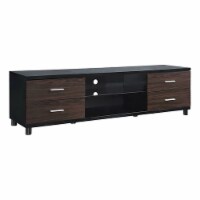 Bowery Hill 4 Drawer Modern Wood TV Stand for TVs up to 71'' in Black/Walnut