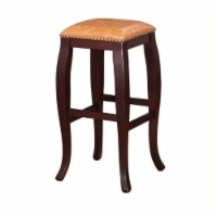 Hawthorne Collection 30  Faux Leather Square Top Bar Stool in Caramel