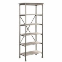 Atlin Designs 5 Shelf Bookcase in Gray and Marble