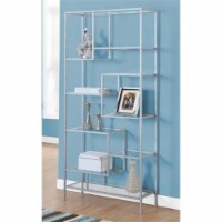 Atlin Designs Modern Metal/Glass Office/Bedroom Bookcase in Gray